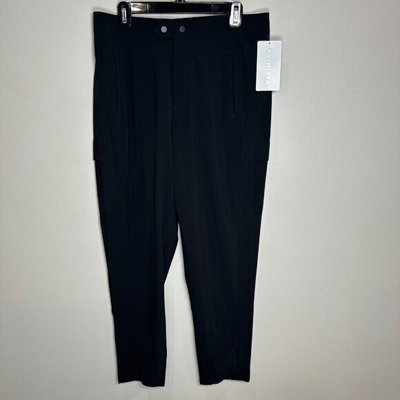 Athleta Pants - Athleta Uptown Ankle Pants Size 10 Black High Rise Stretch Cargo Travel NWT